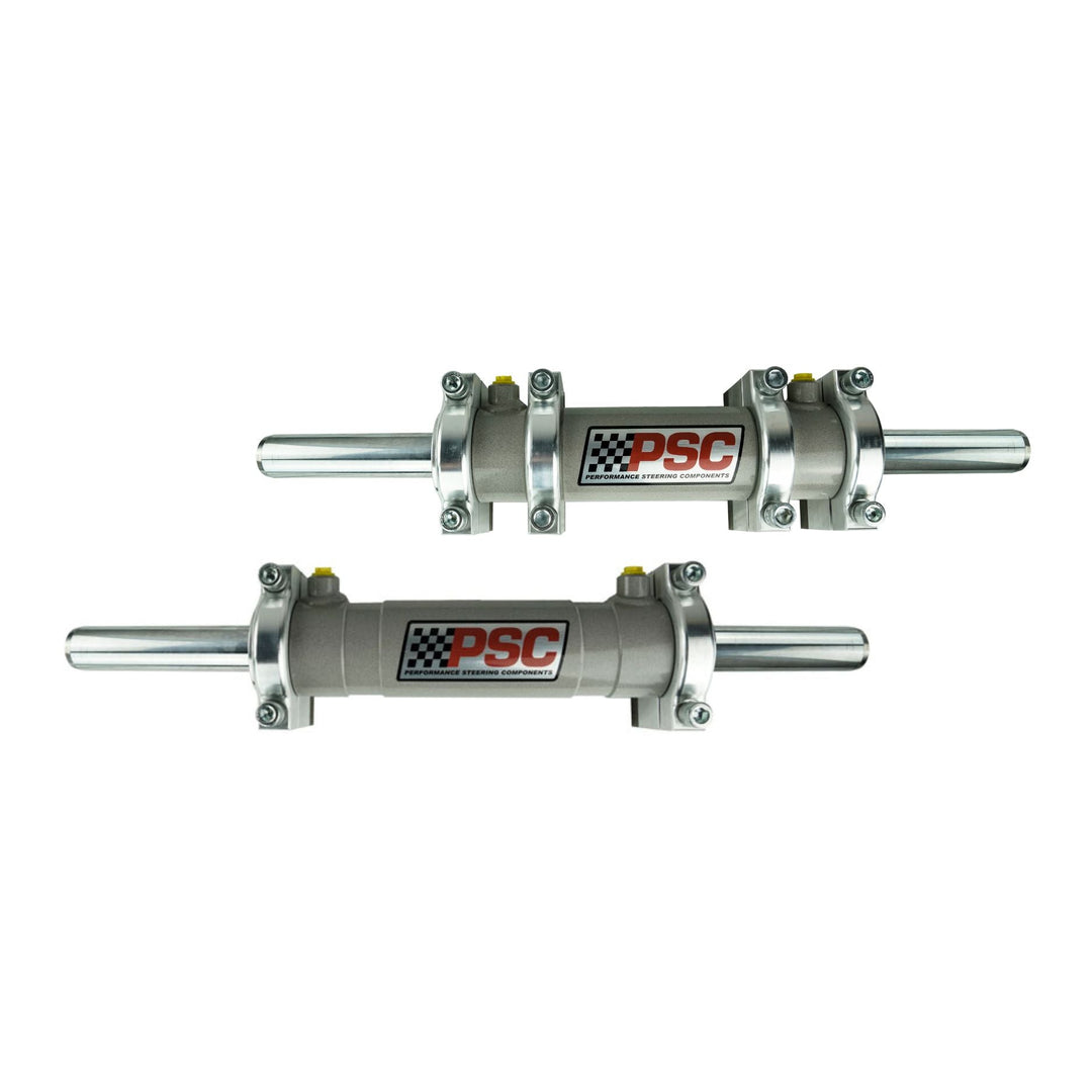 Two steering cylinders with visible PSC branding on white background
