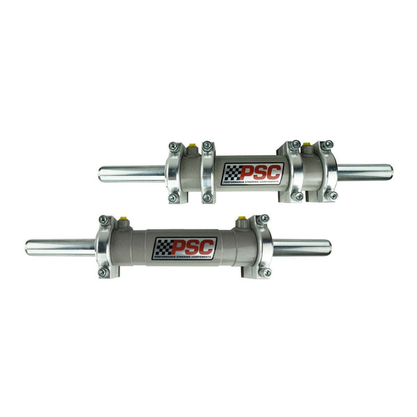 Two steering cylinders with visible PSC branding on white background