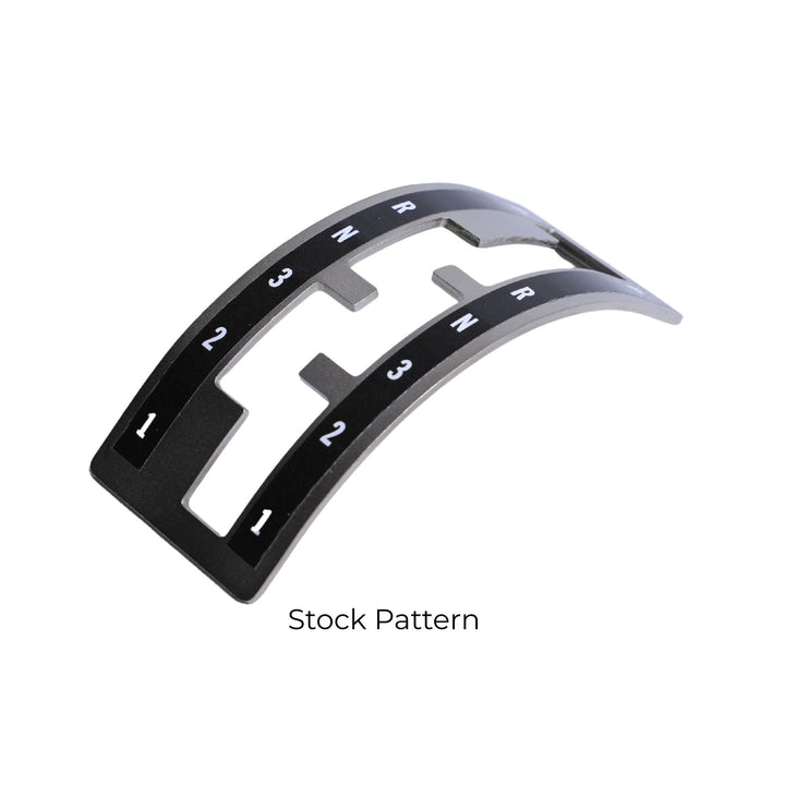 TH350 TH400 race shifter gate plate with a stock pattern design on a white background