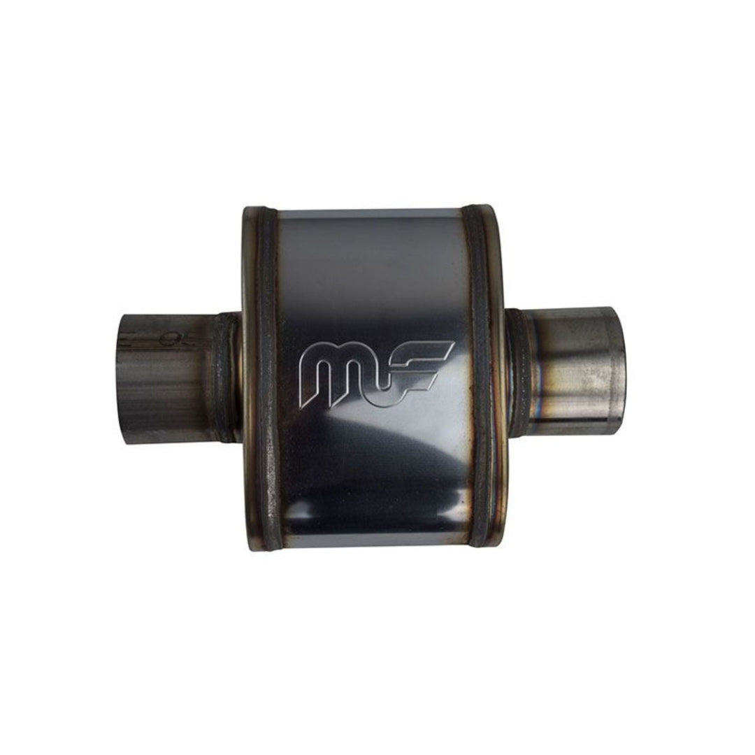 stainless steel muffler for rock crawler build with a magnaflow  logo on a white background