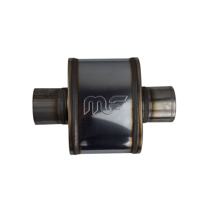 stainless steel muffler for rock crawler build with a magnaflow  logo on a white background
