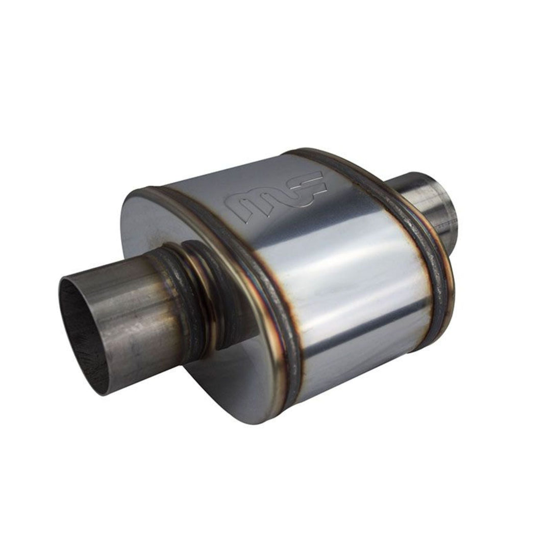MagnaFlow 3 inch race muffler stainless steel on a white background