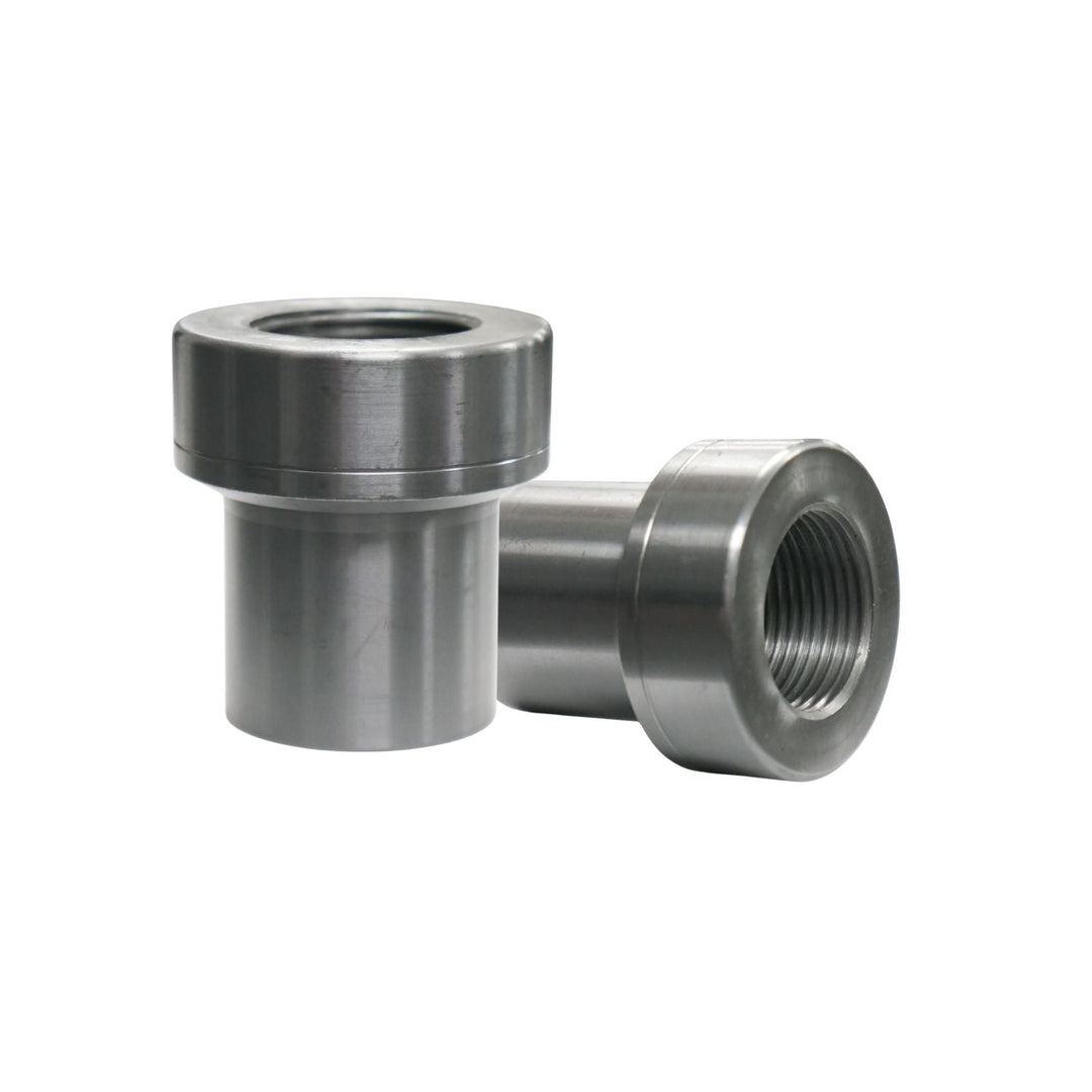 Two metal off-road suspension tube insert on a white background
