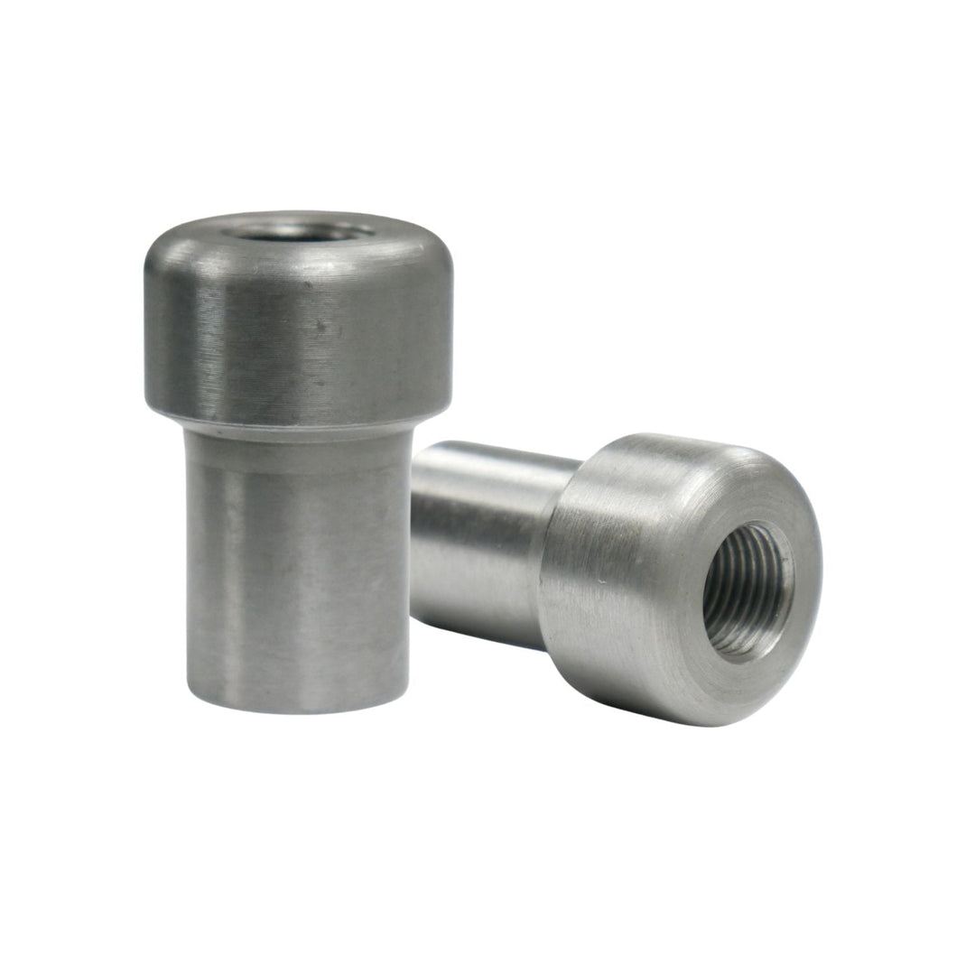 Two 1/2-20 tube adapters on a white background