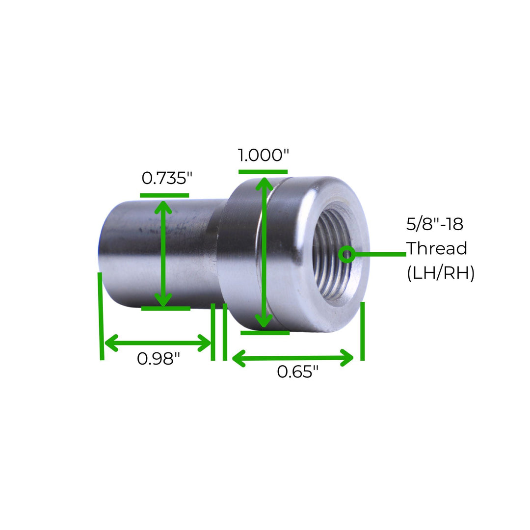 5/8"-18 Tube Adapter -1" OD x .120" Wall Tube