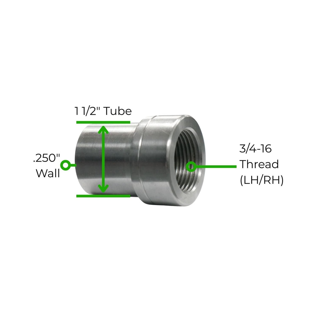 3/4"-16 Tube Adapter – 1-1/2" x .250 Wall Tube