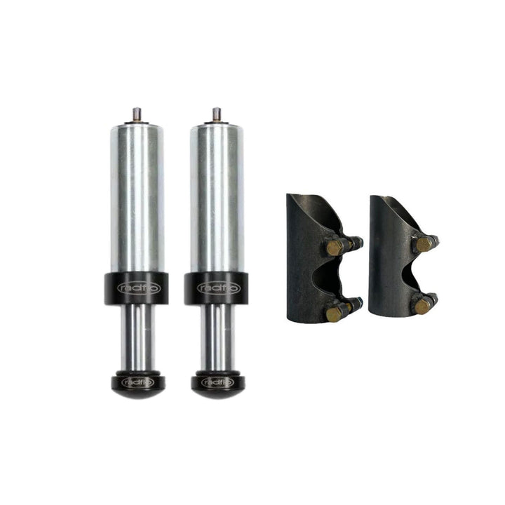 Radflo 2.0 Hydraulic Bump Stops with Short Weld-On Bump Stop Cans Kit (2" or 3" Travel)