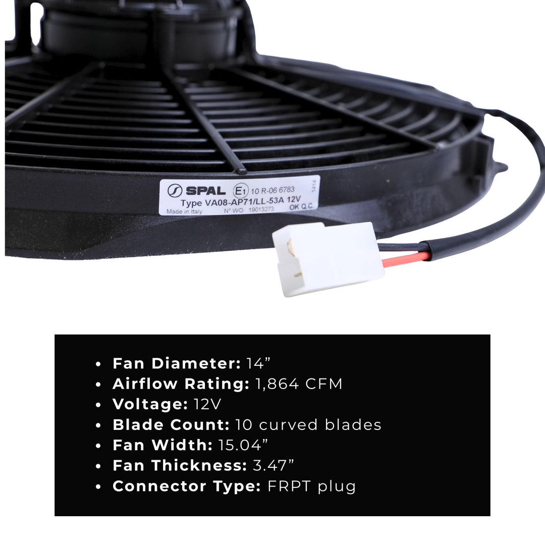 SPAL 14" Electric Radiator Fan – 1864 CFM – 12V