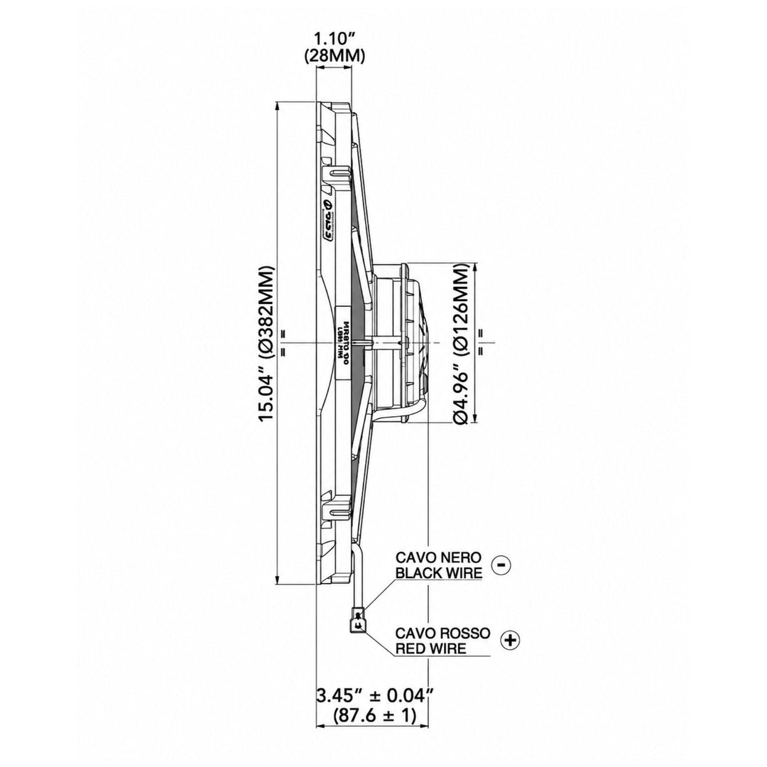 SPAL 14" Electric Radiator Fan – 1864 CFM – 12V