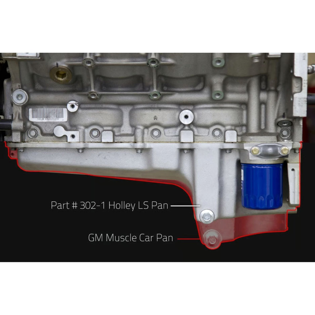 Holley GM LS Swap Oil Pan Kit – Rear Sump – 5.5 Quart