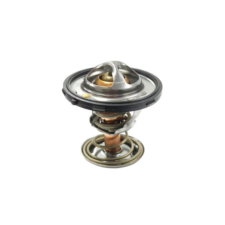 160 degree engine thermostat with rubber gasket on a white background