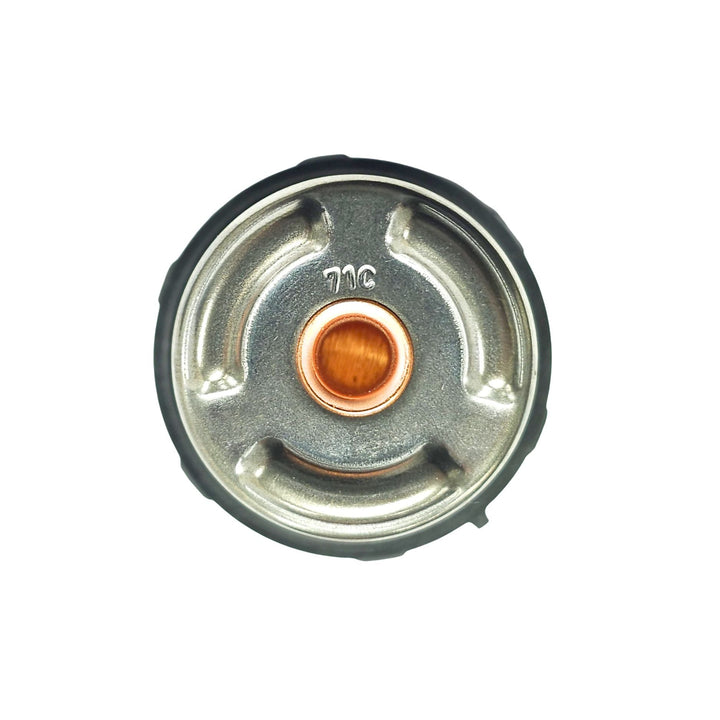 off-road engine cooling 160 degree thermostat bottom view on a white background