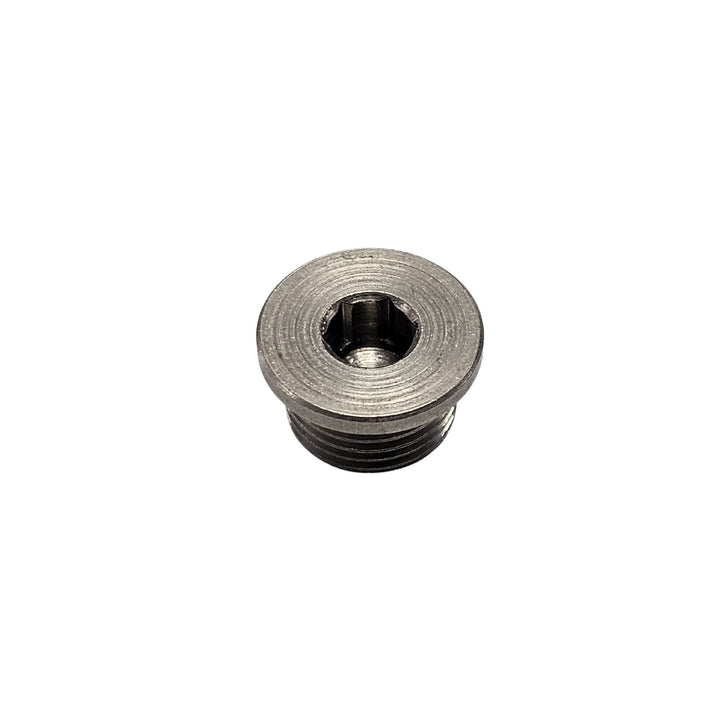 weld in bung plug for custom exhaust systems on a white background