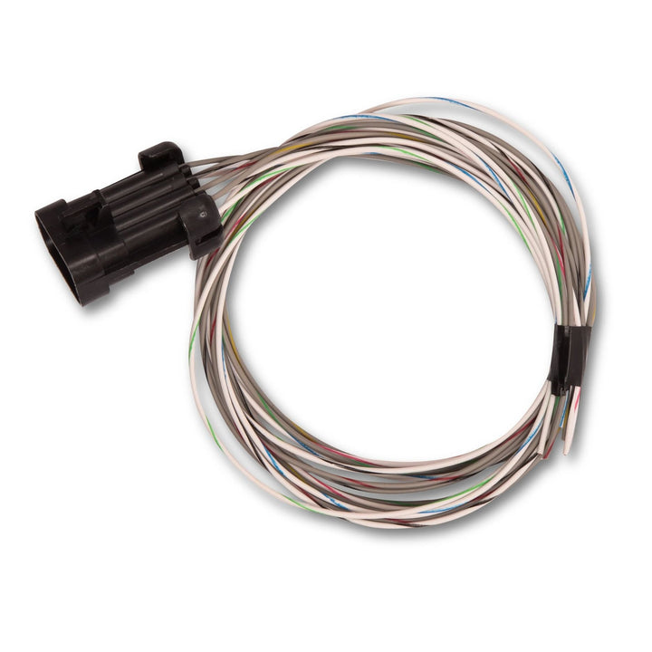 A terminator X Max wiring harness with a black multi-pin connector on one end and a black wire tie on the other, shown on a white background.