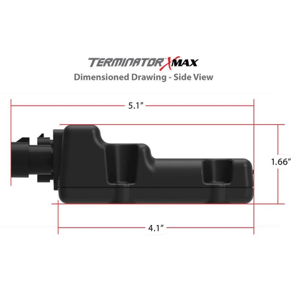 replacement Terminator X Max ECU with dimensions on a white background