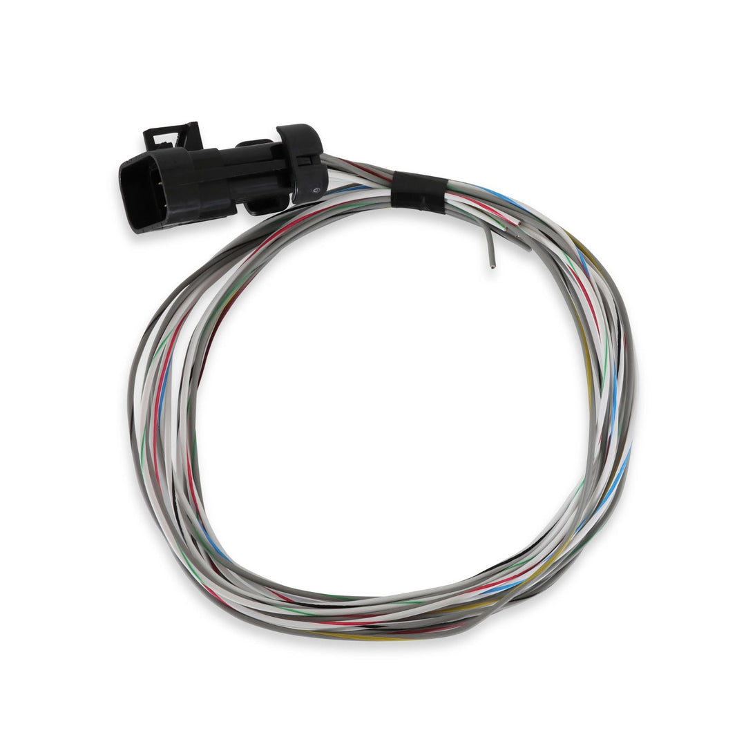 Holley Terminator X input output harness with connectors on a white background