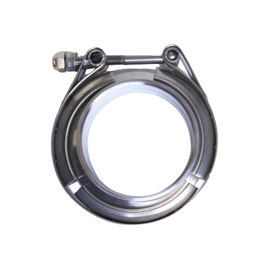 304 stainless exhaust v band clamp assembly on a white background