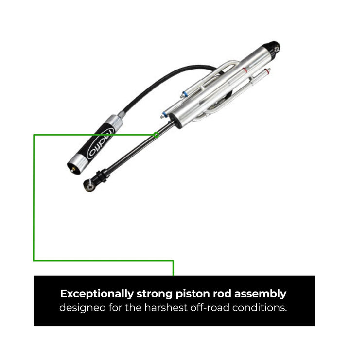 Radflo 2.5″ Bypass Shock w/ Remote Reservoir - 3 Tube - 7/8″ Shaft
