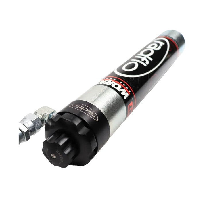 internal bypass shock with remote reservoir with brand logo on a white background