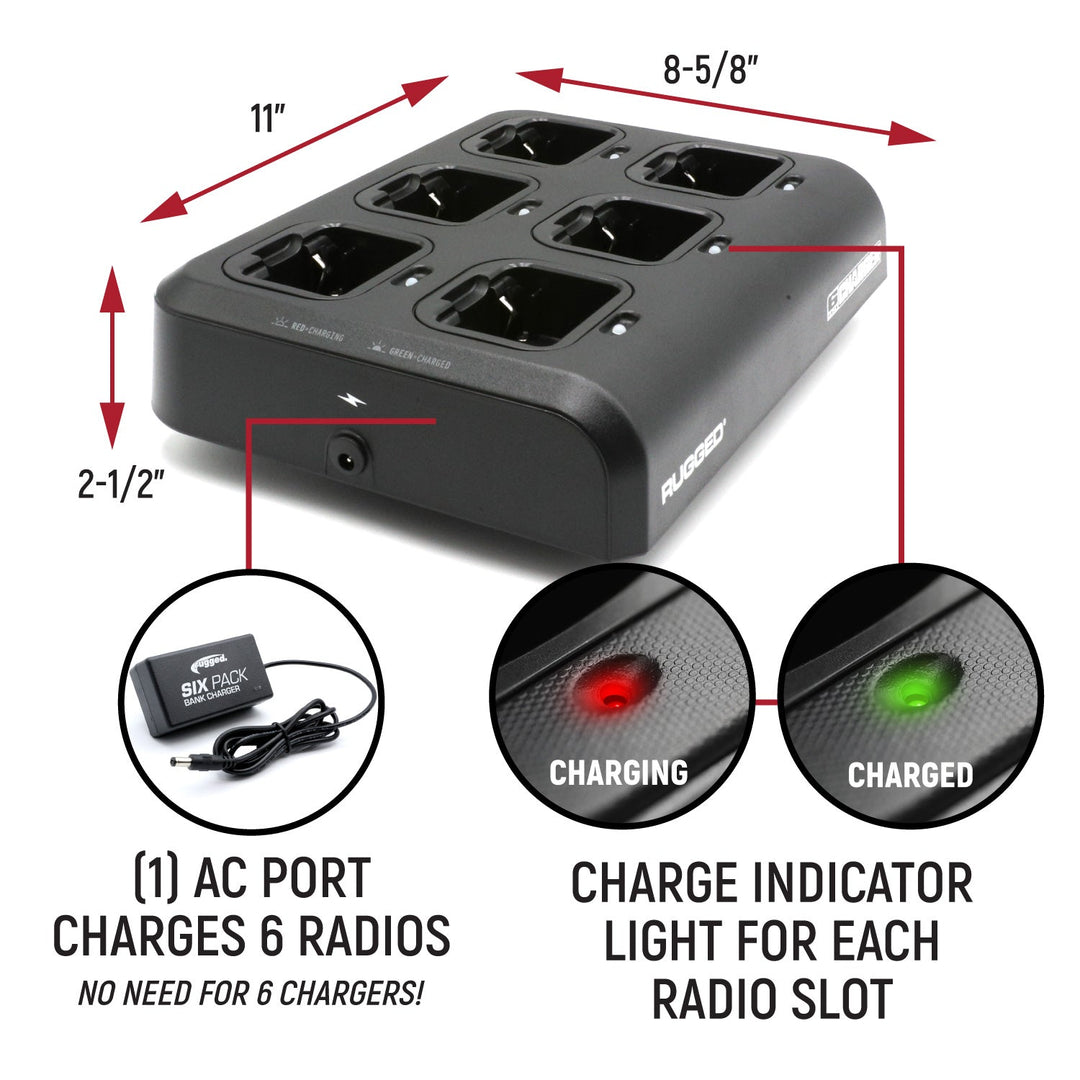 Six-Position Handheld Radio Bank Charger - Rugged Radios - Product image 3