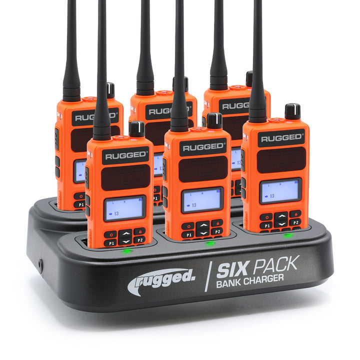 Six GMRS Handheld Radios &amp; Bank Charger Bundle - Rugged Radios - Product image 6