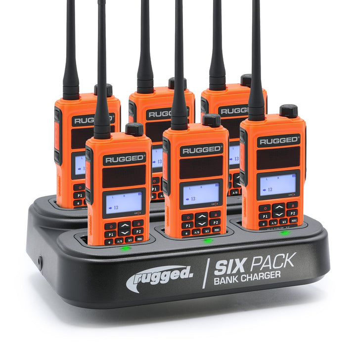 Six GMRS Handheld Radios &amp; Bank Charger Bundle - Rugged Radios - Product image 7