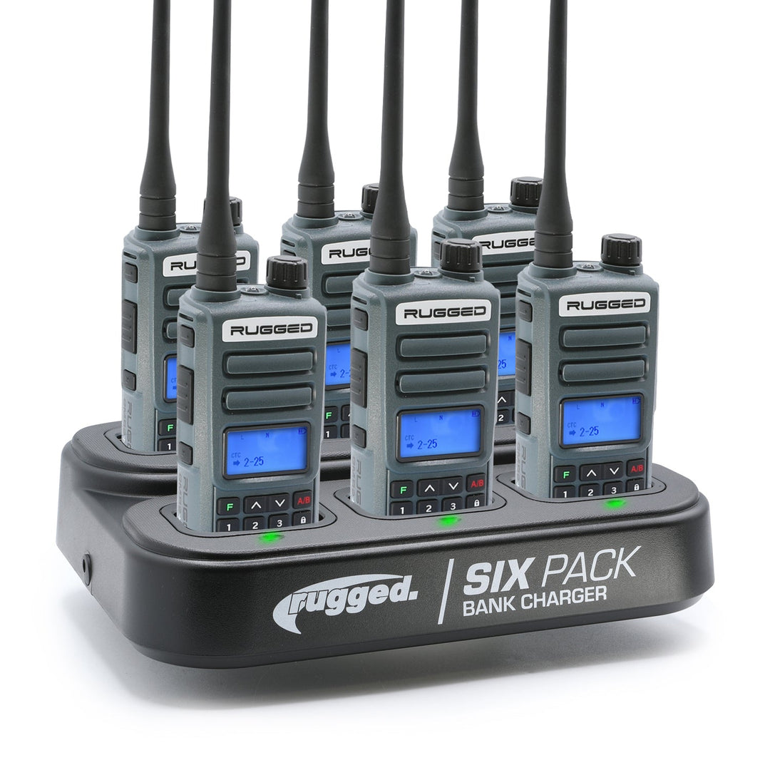 Six GMRS Handheld Radios &amp; Bank Charger Bundle - Rugged Radios - Product image 3