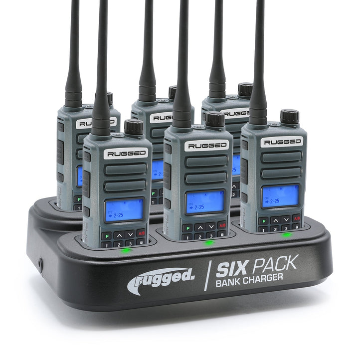 Six GMRS Handheld Radios &amp; Bank Charger Bundle - Rugged Radios - Product image 3