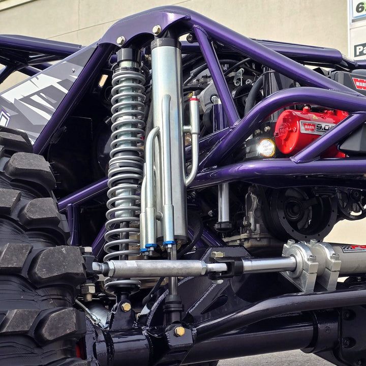 Close-up of a purple off-road vehicle&