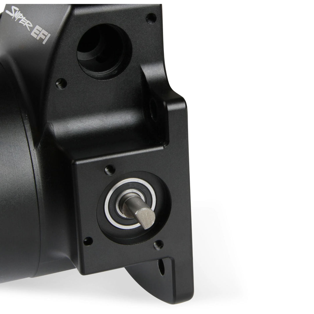 Close-up of a Holley Sniper EFI LS throttle body on a clean white background. The brand name &