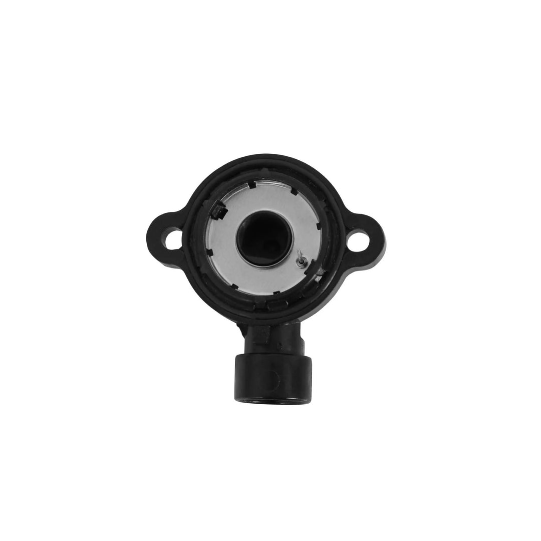 Black Holley Sniper EFI throttle position sensor on a white background