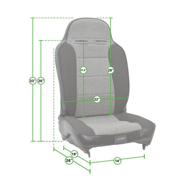 PRP Daily Driver High Back Suspension Seat – Low Containment