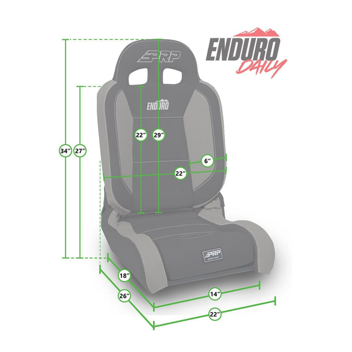 PRP EnduroDaily Reclining Suspension Seat – Low Containment