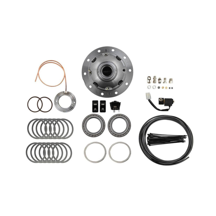 Dana 44 rear air locker 3.73 with bearings and cables on a white background