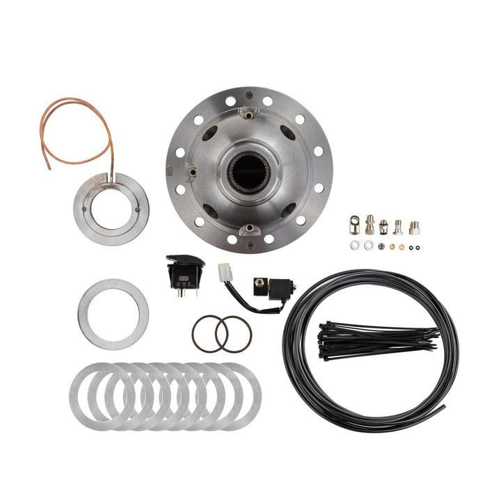 Off-road Ford 10.25 traction locker components on a white background