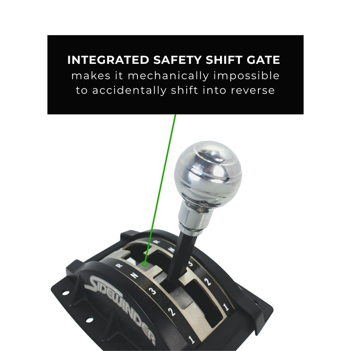 Winters Sidewinder Racing Shifter with safety shift gate feature on a white background