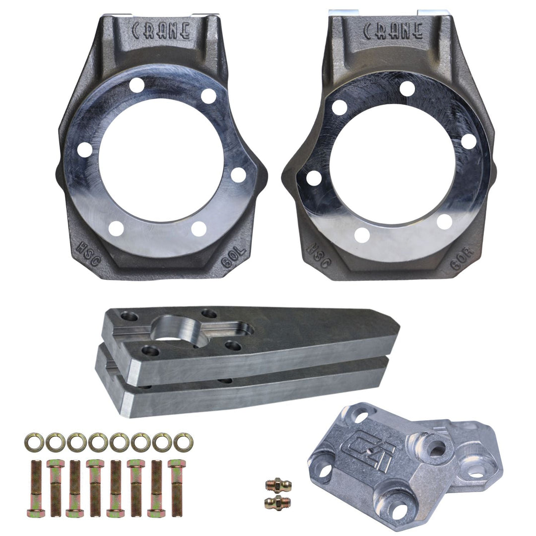 GM Dana 60 interlocking knuckle kit including caps and bolts on a white background