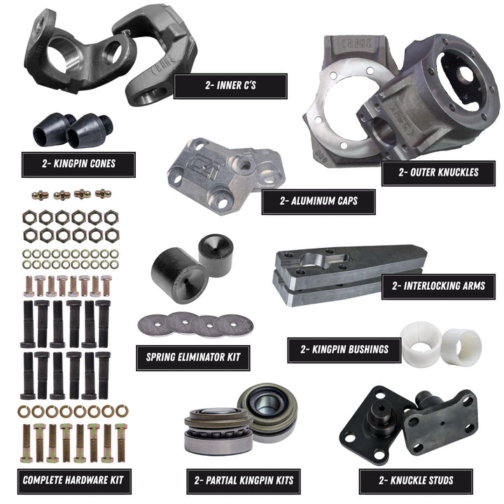 8620 chromoly steer axle components labeled