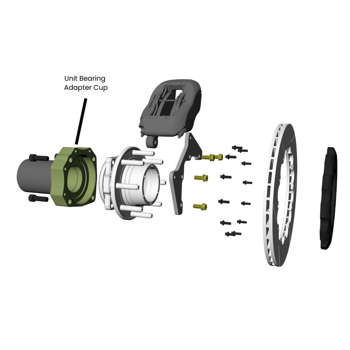 Technical diagram of Heavy-Duty Off-Road 40 Spline Rear Axle Components with labeled parts on a white background