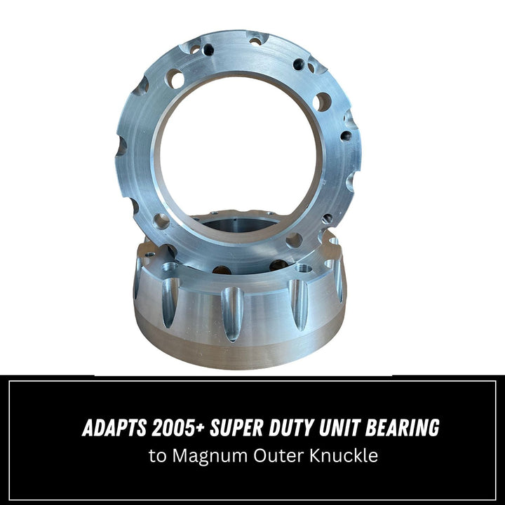Magnum knuckle unit bearing conversion with text on a white background
