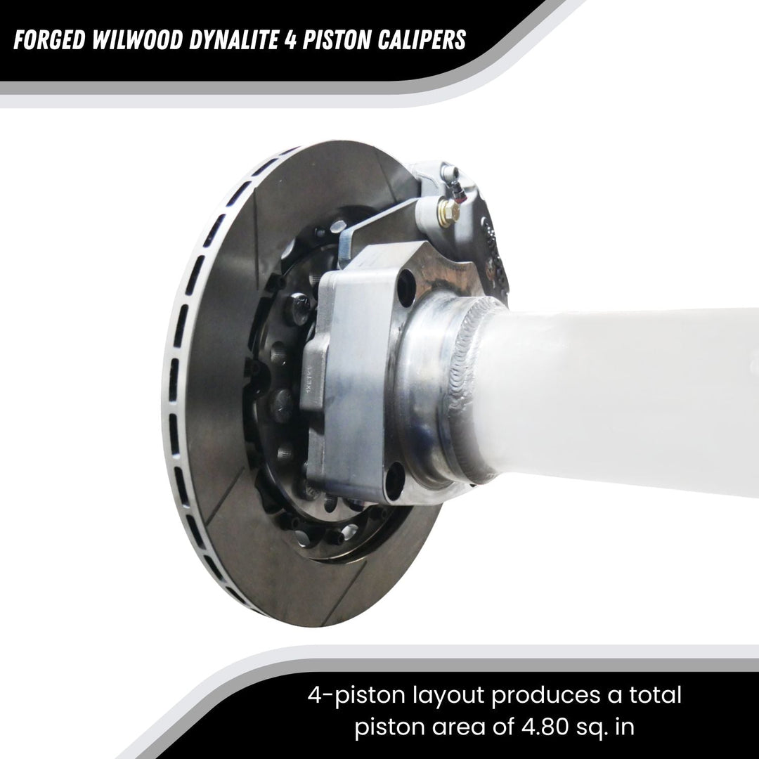 Lightweight Wilwood 4 piston off-road brakes on a white background, featuring &