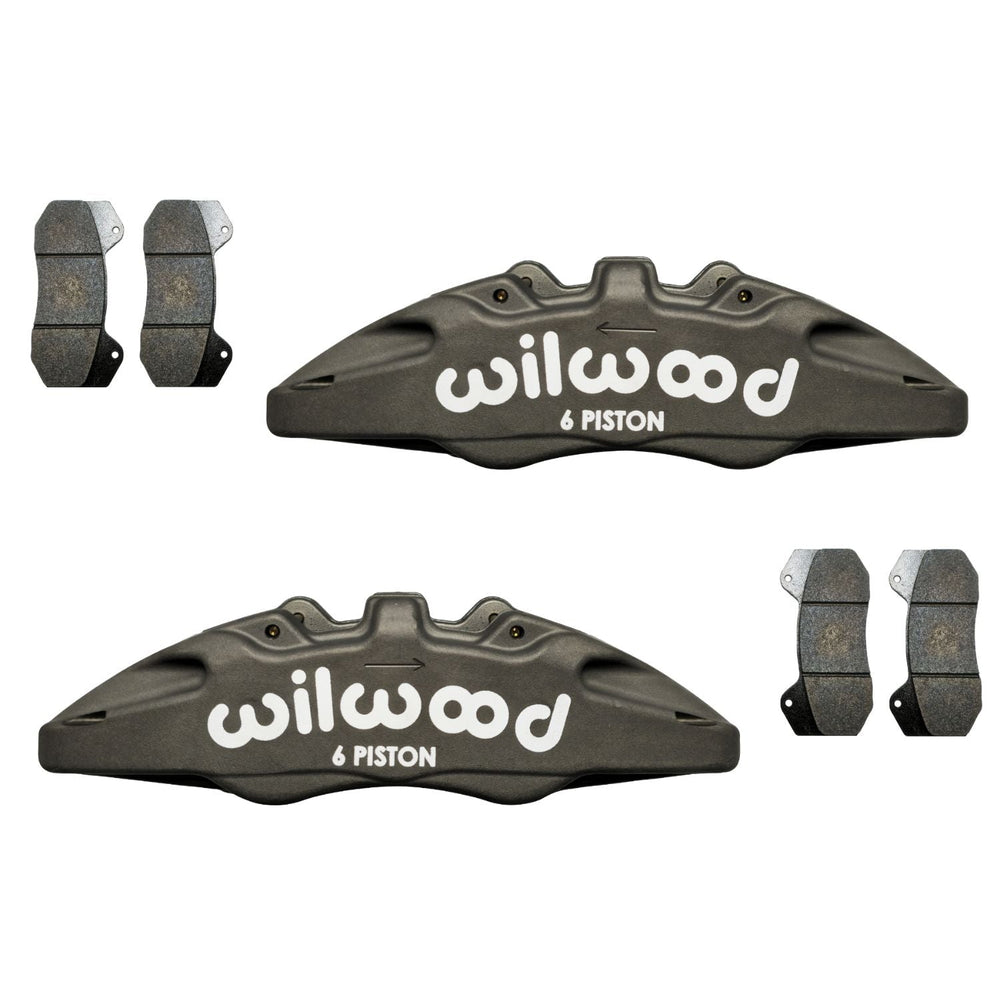Lightweight 6 piston off-road brake kit on a white background
