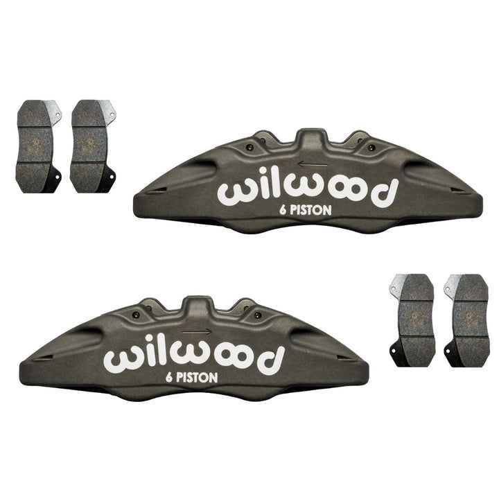 Lightweight 6 piston off-road brake kit on a white background