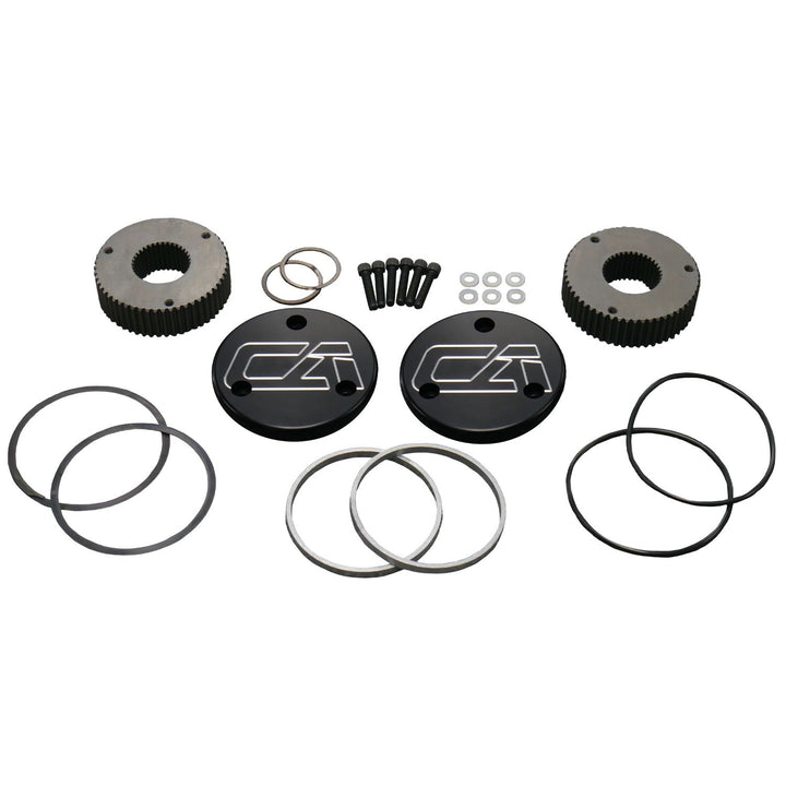 Dana 60 35 spline drive flange kit including gears and washers on a white background