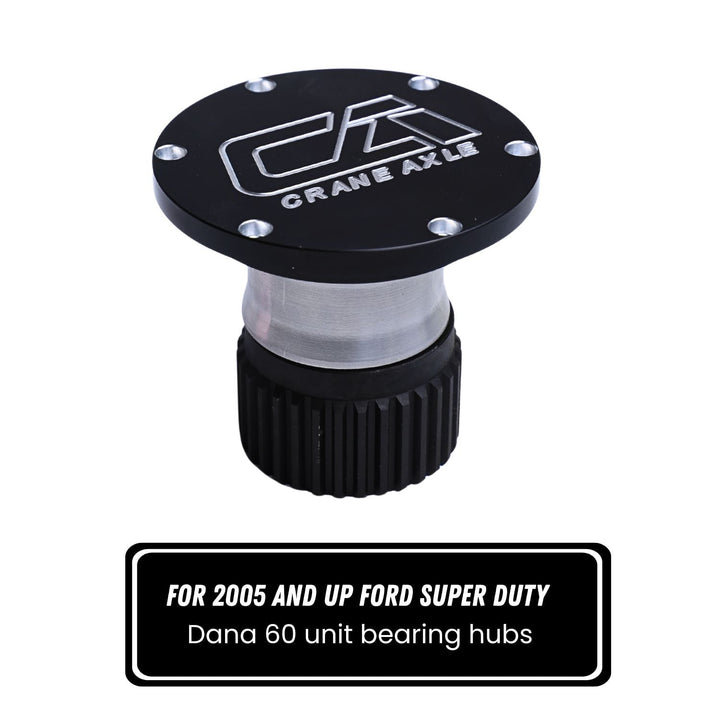 Dana 60 unit bearing drive flange upgrade with Crane Axle logo on a white background