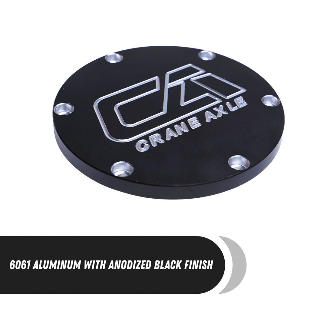 Black aluminum off-road 35 spline drive slug kit with Crane Axle logo on a white background