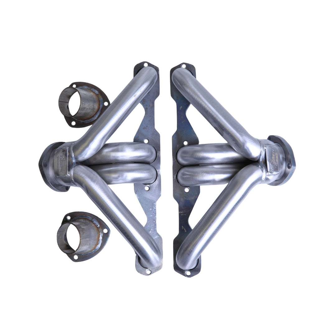 LS1 LS3 block hugger headers for tight fit on a white background