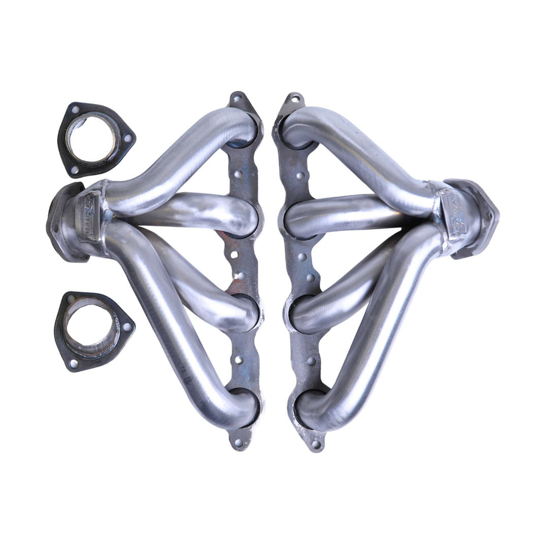 LS1 LS3 block hugger headers for tight fit on a white background