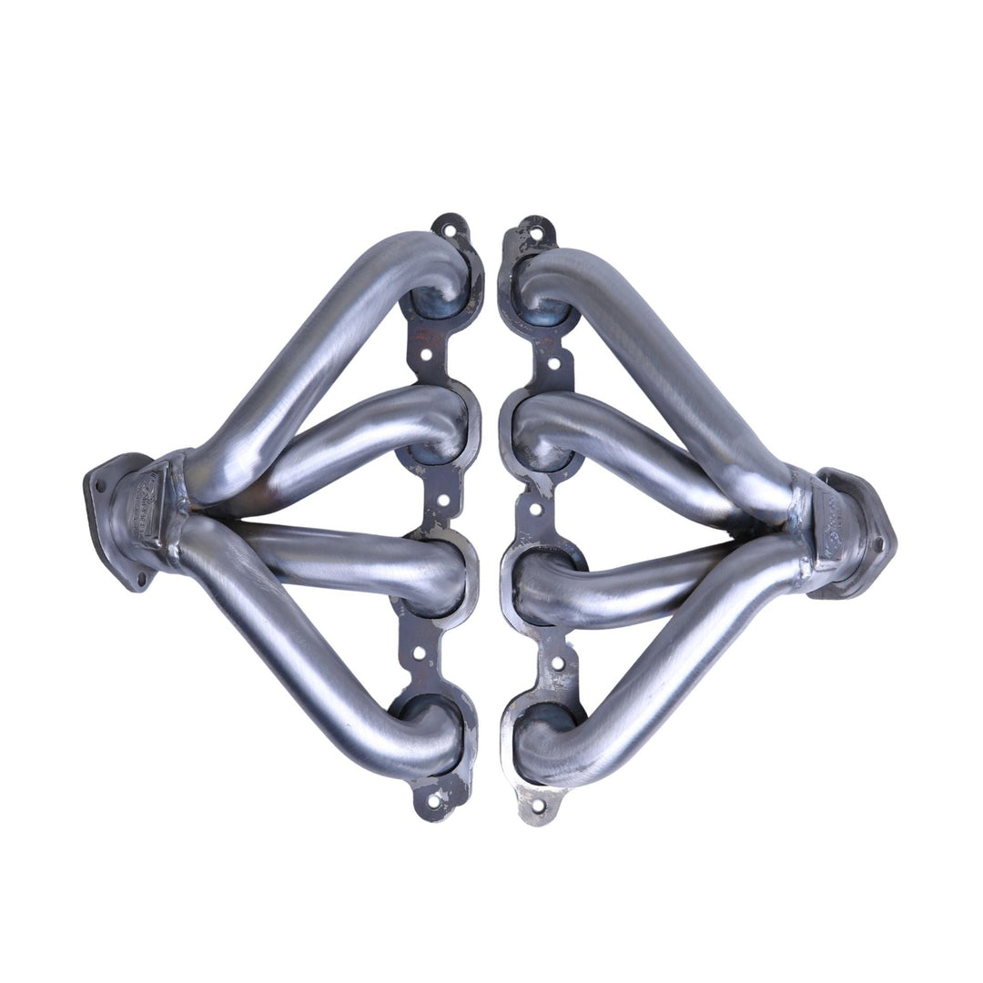 Two LT4 shorty headers for engine swap on a white background