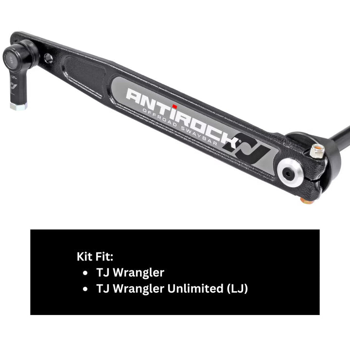 TJ Wrangler AntiRock front kit
 with product details on a white background